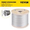 VEVOR Stainless Steel Cable Railing 3/16"x 250ft, Wire Rope 304 Marine Grade, Braided Aircraft Cable 7x19 Strands Construction for Deck Rail Balusters