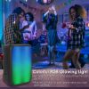 Portable Wireless Party Speaker 8in Colorful Lights DJ PA System with TWS Function FM Radio USB MMC Card Reading Aux In Recording Function Mic