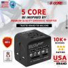 Charger Universal Adapter Multi Outlet Port 3 USB Phone Power All in One Multi Cable Multiple Phone Charge Wall Plug (Black) 5 Core UTA 3USB BLK