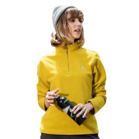 Jacket Liner Pullover Fleece Outdoor Women's Clothing (Option: Woman yellow-2XL)
