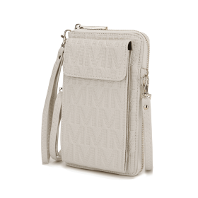 Caddy Vegan Leather Women Phone Wallet Crossbody (Material: Polycarbonate, Color: Beige)