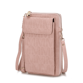 Caddy Vegan Leather Women Phone Wallet Crossbody (Material: Polycarbonate, Color: Rose Pink)