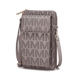 Caddy Vegan Leather Women Phone Wallet Crossbody (Material: Polycarbonate, Color: Pewter)
