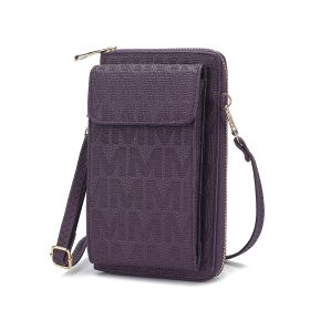 Caddy Vegan Leather Women Phone Wallet Crossbody (Material: Polycarbonate, Color: Purple)